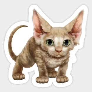Cat-a-clysm Devon rex kitten Sticker